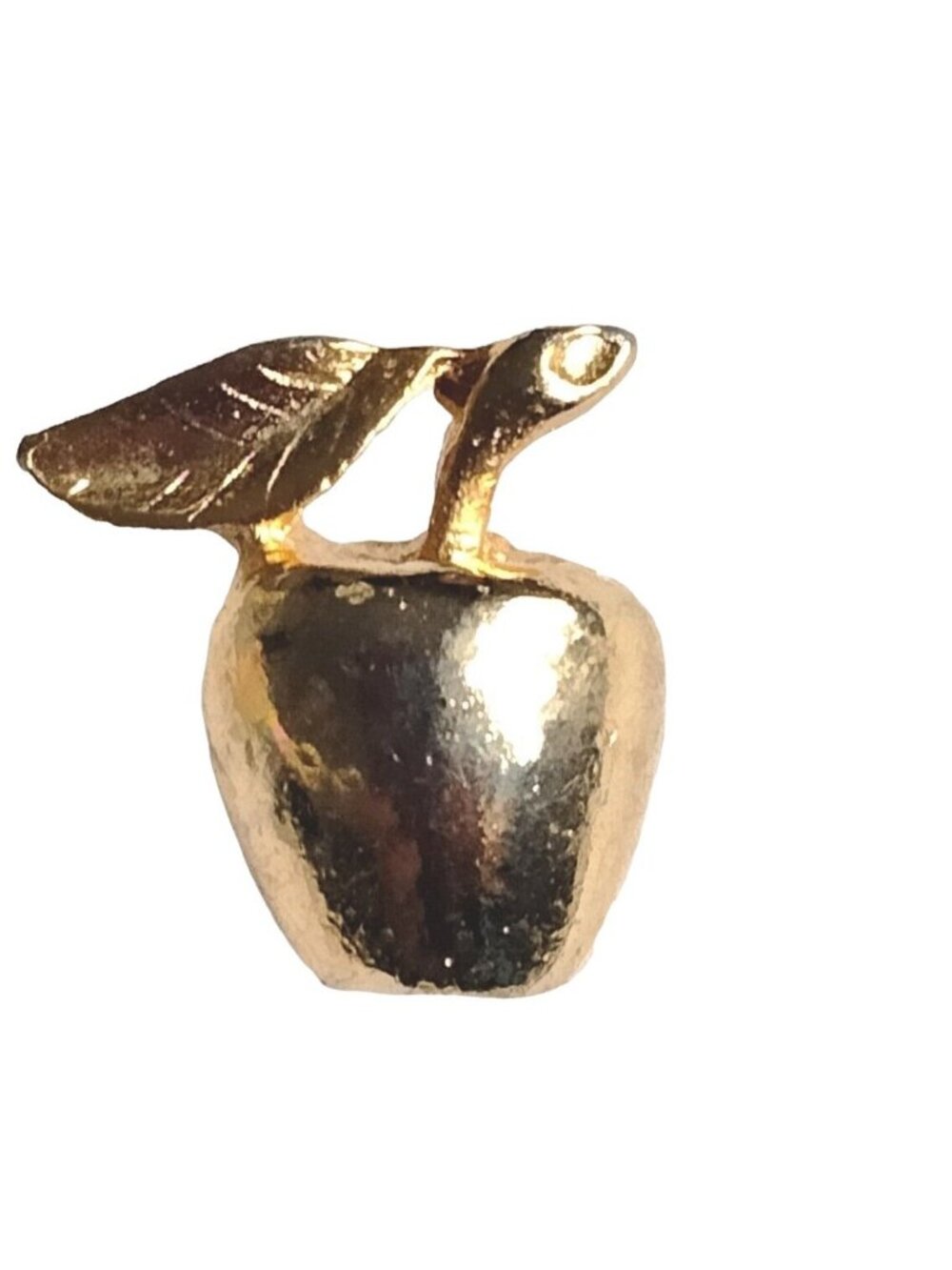 Apple Pinback Pin Teacher Gift  Gold Color Miniature
